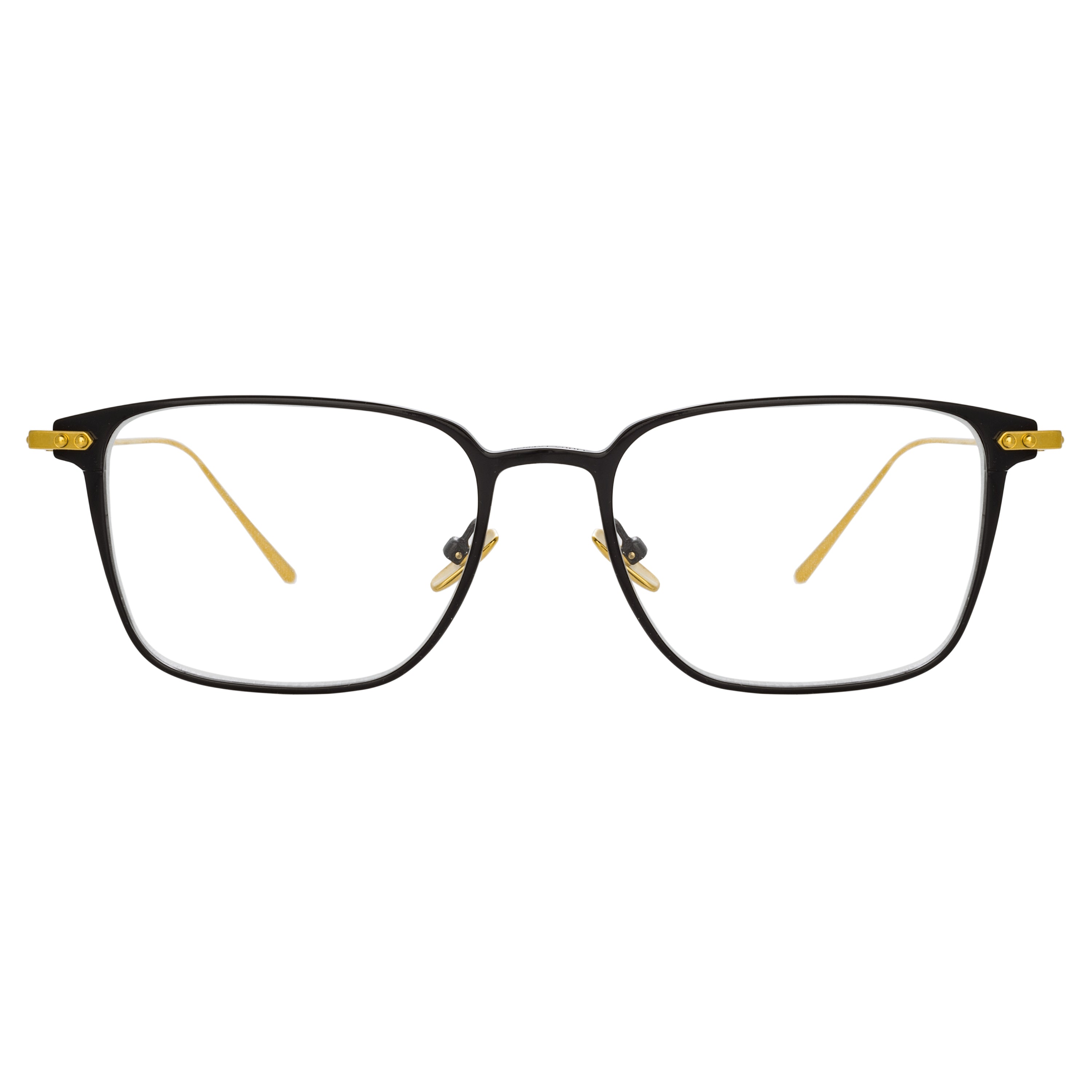 Willis Rectangular Optical Frame in Black and Yellow Gold