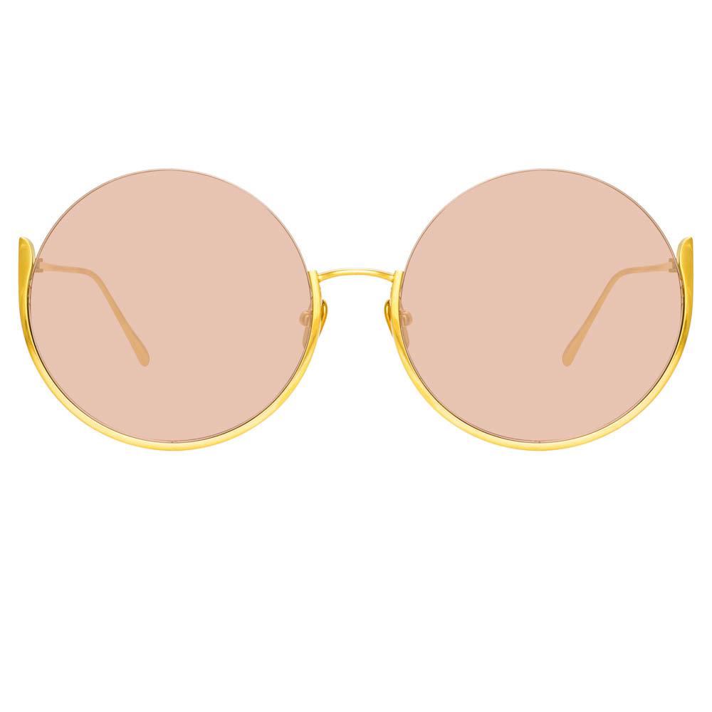 Olivia Round Sunglasses in Light Gold