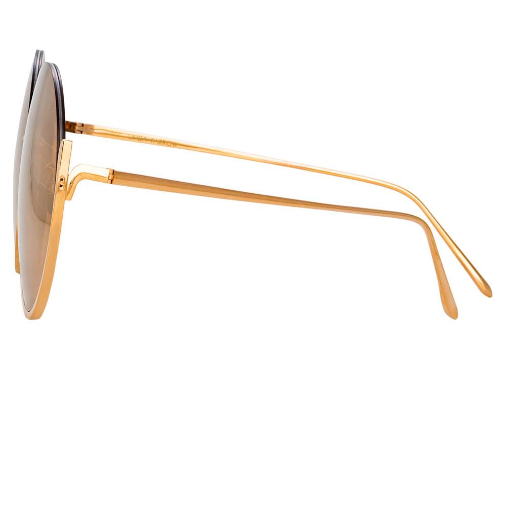 Olivia Round Sunglasses in Rose Gold frame by LINDA FARROW – LINDA ...