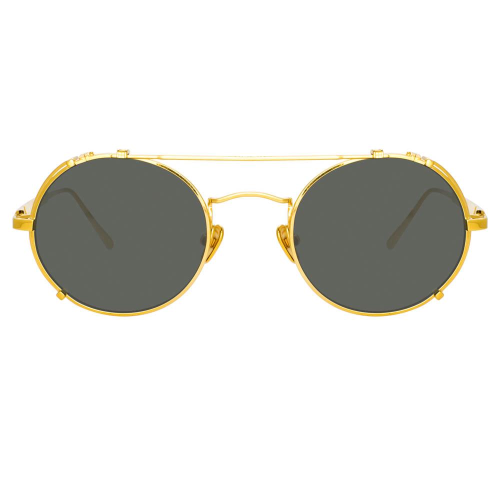 Jimi Oval Sunglasses in Yellow Gold