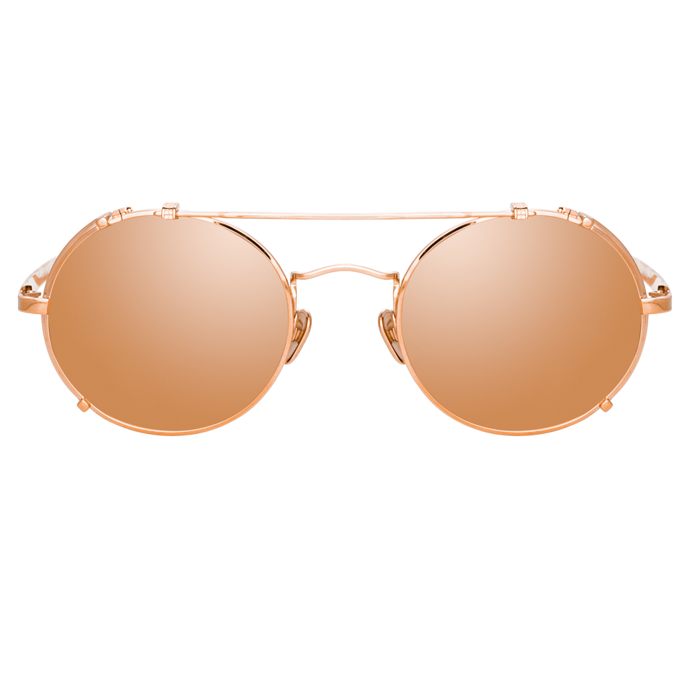 Jimi Oval Sunglasses in Rose Gold