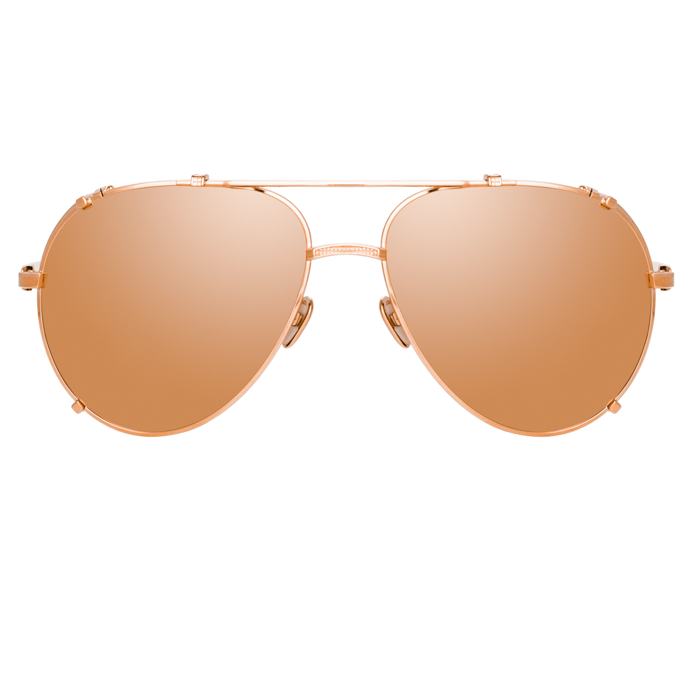 Newman Aviator Sunglasses in Rose Gold