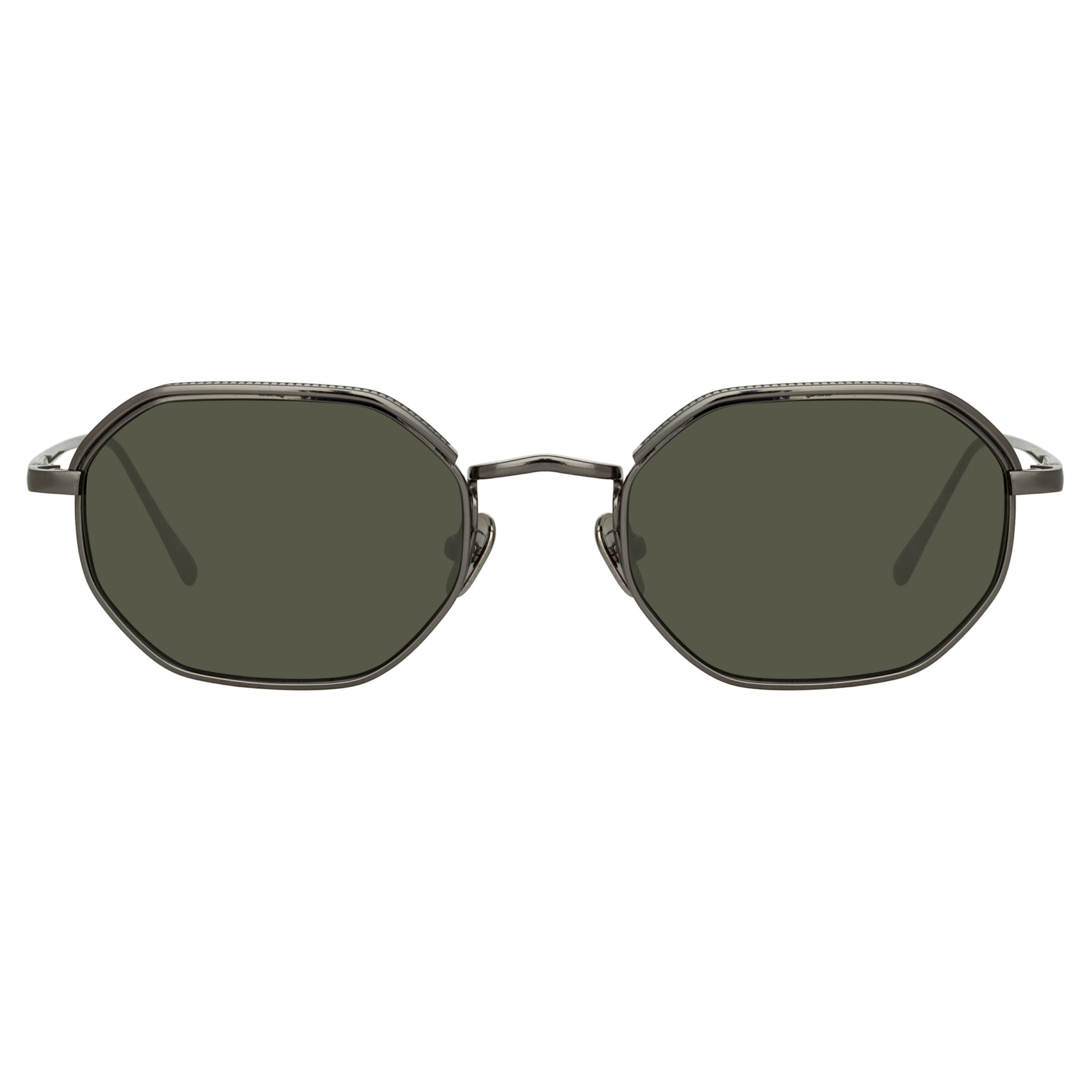 Shaw Angular Glasses in Nickel and Grey