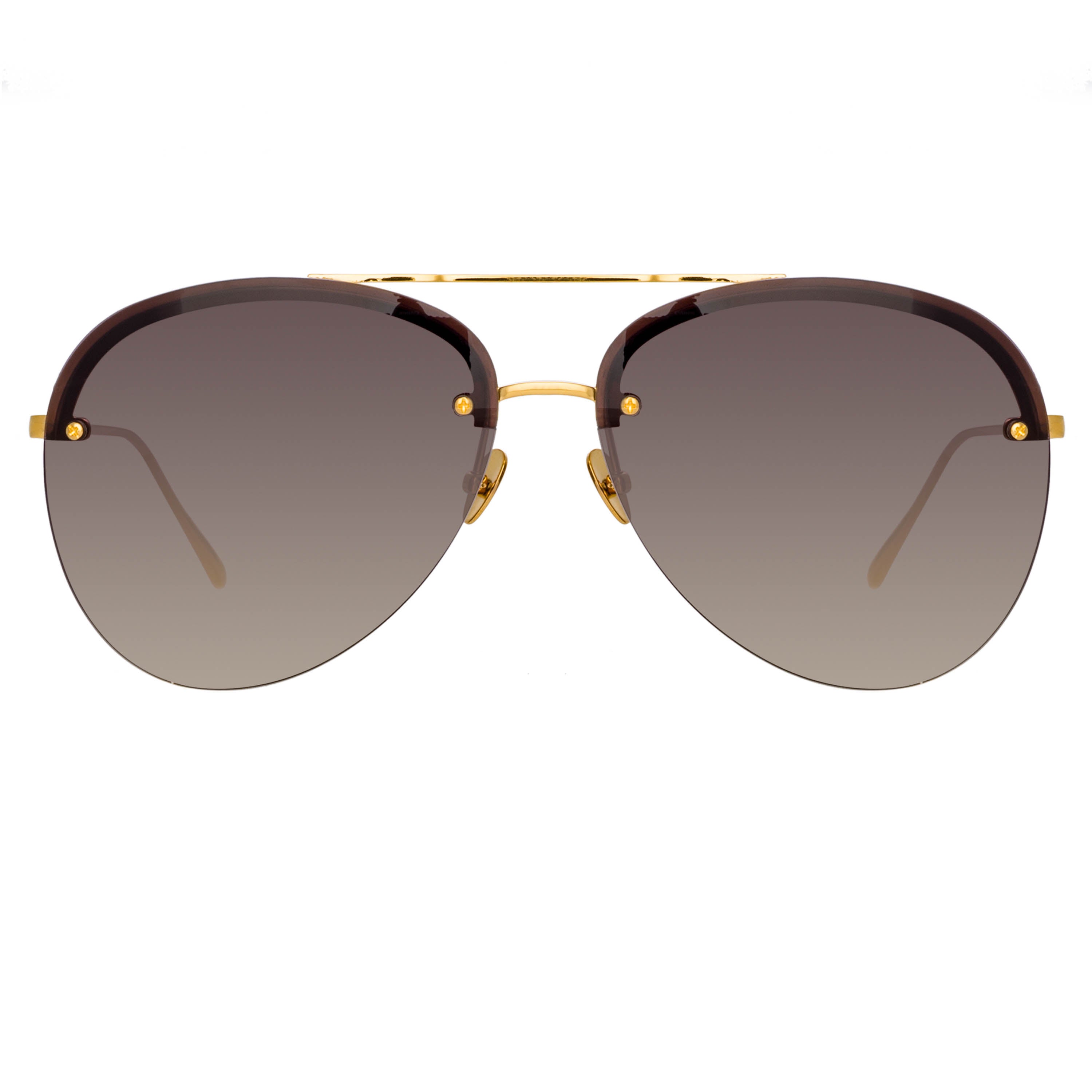 Dee Aviator Sunglasses in Yellow Gold and Grey