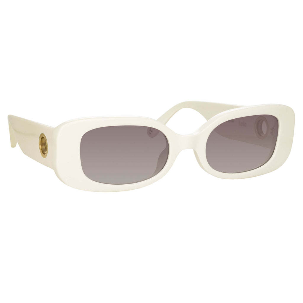 Lola Rectangular Sunglasses in White by LINDA FARROW – LINDA FARROW (U.K.)