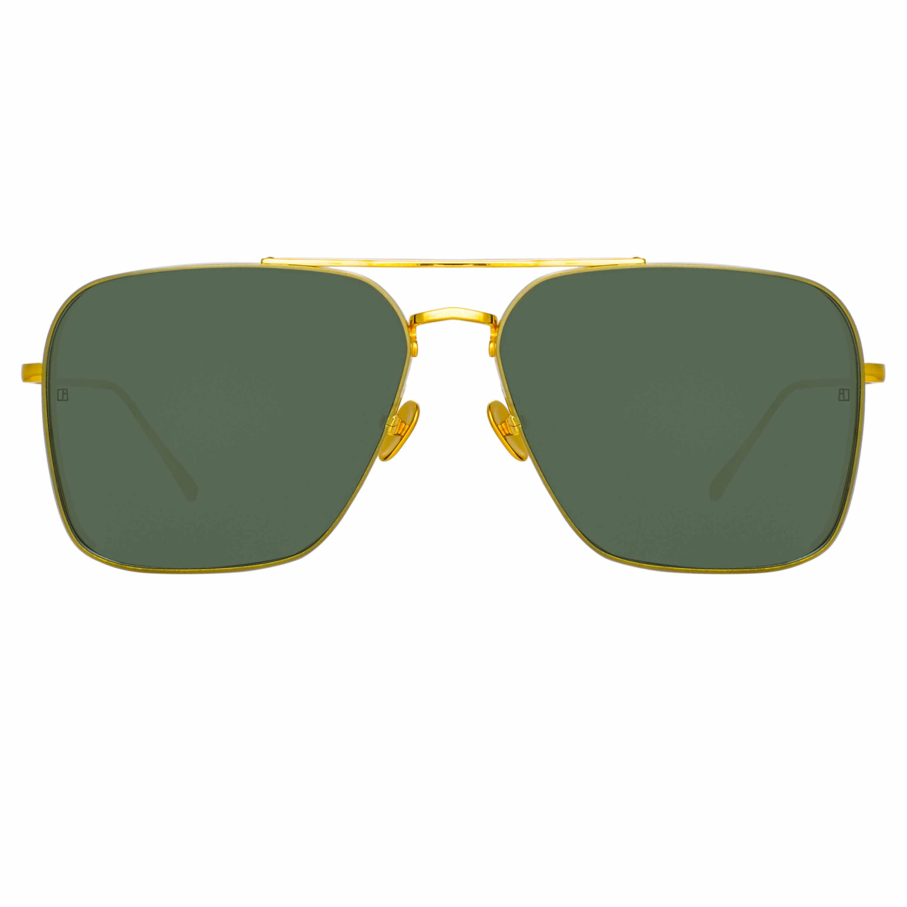 The Asher Men’s Aviator Sunglasses in Yellow Gold Frame (C1)