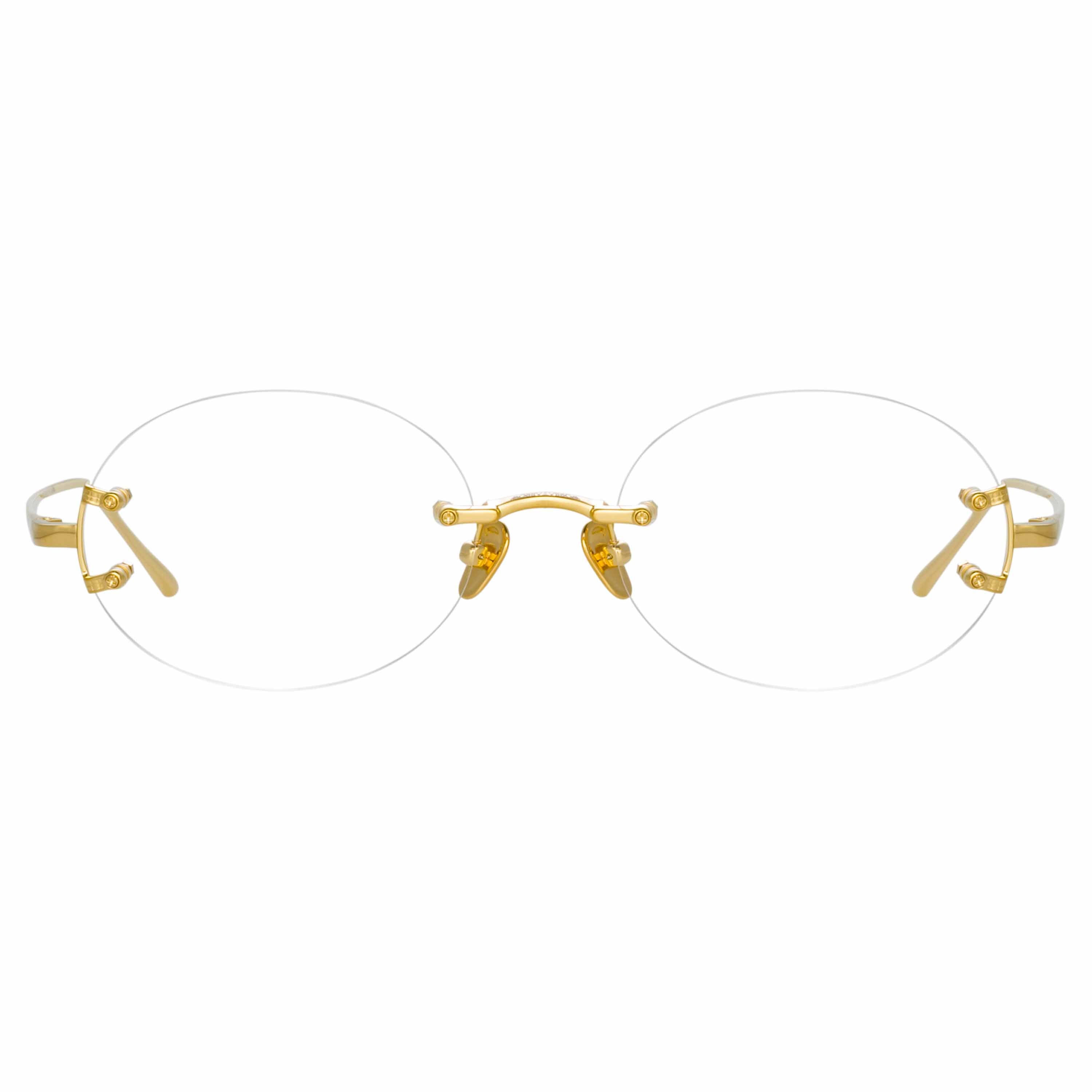 Knight Oval Optical Frame in Yellow Gold