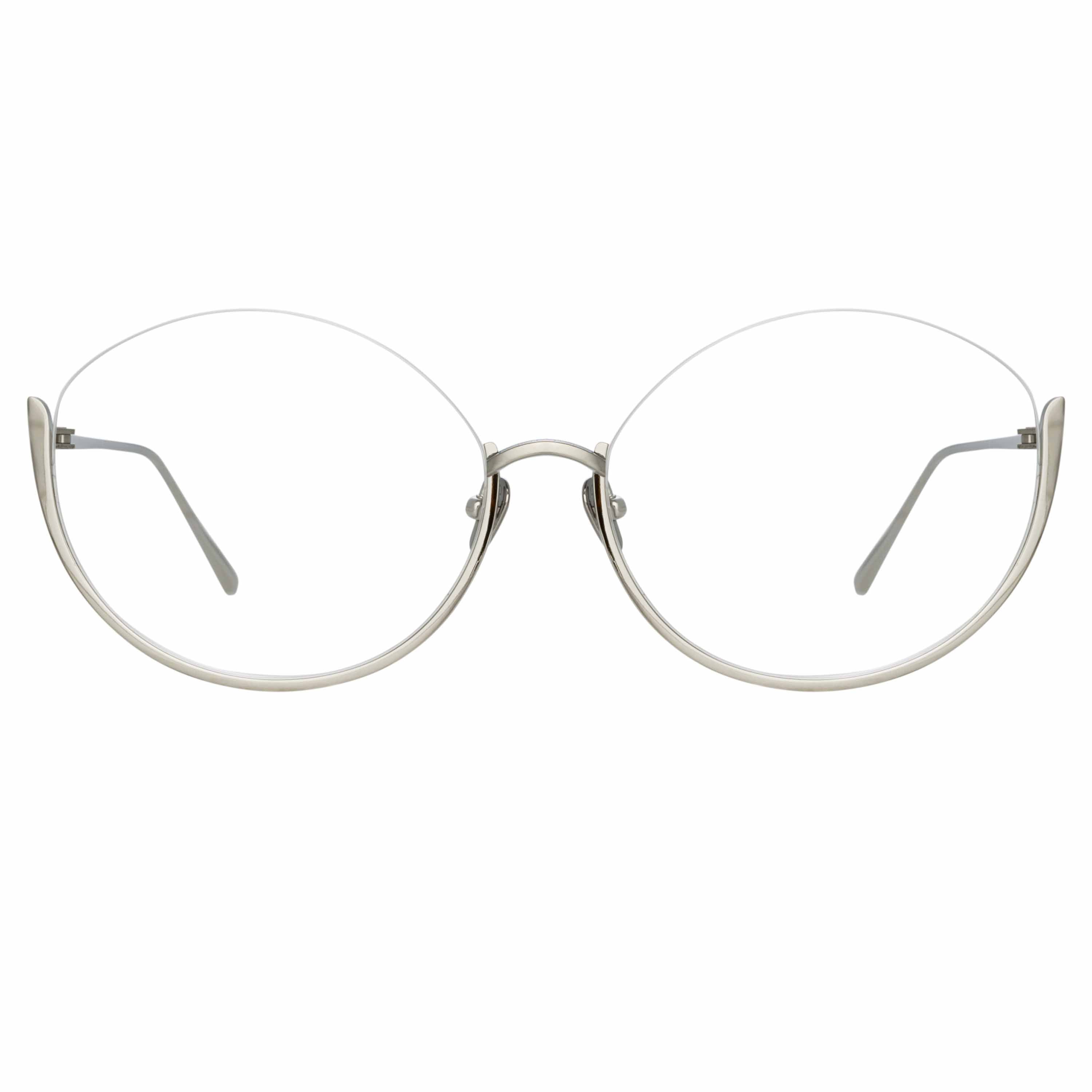 Rae Cat Eye Optical Frame in White Gold