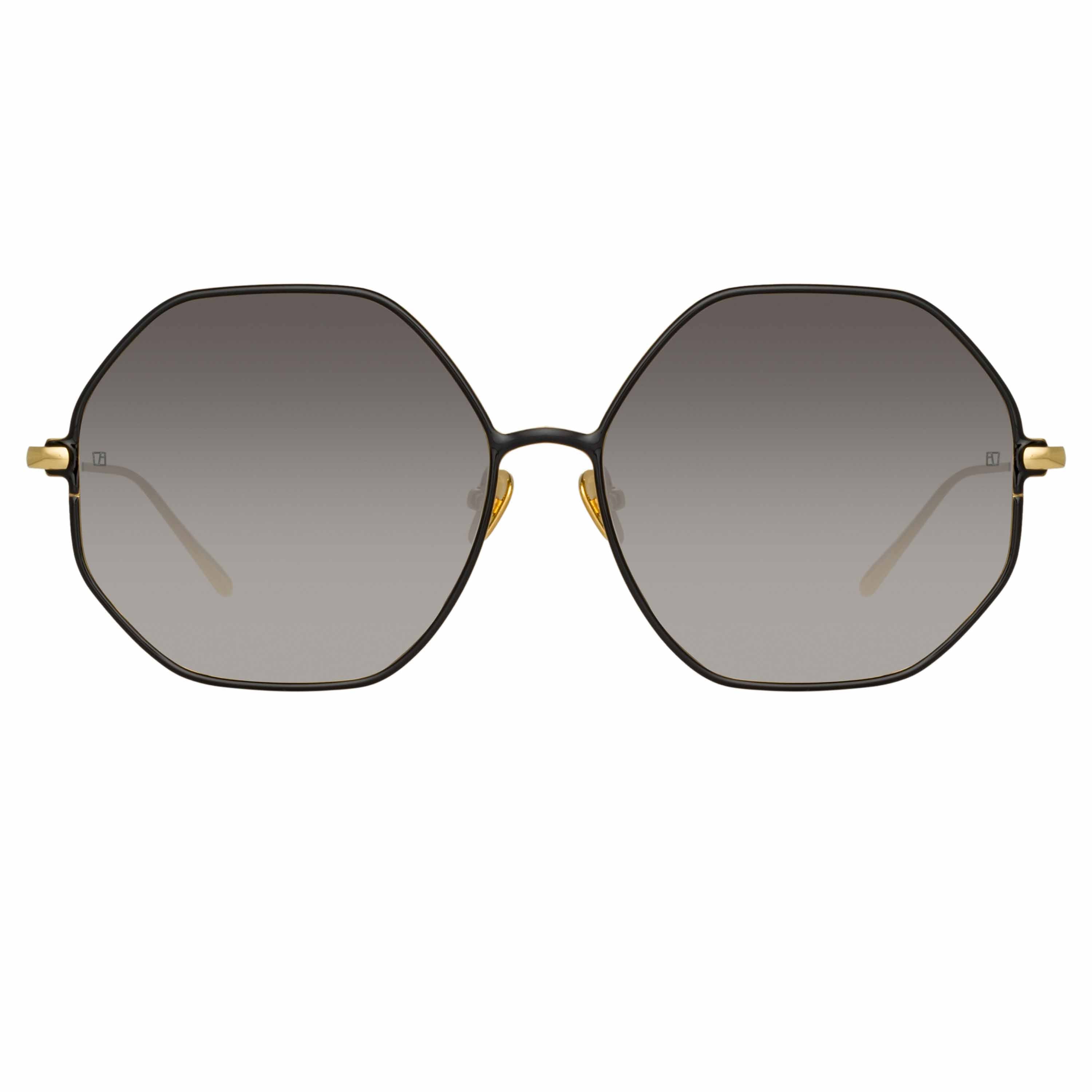 Leif Oversized Sunglasses in Yellow Gold and Black