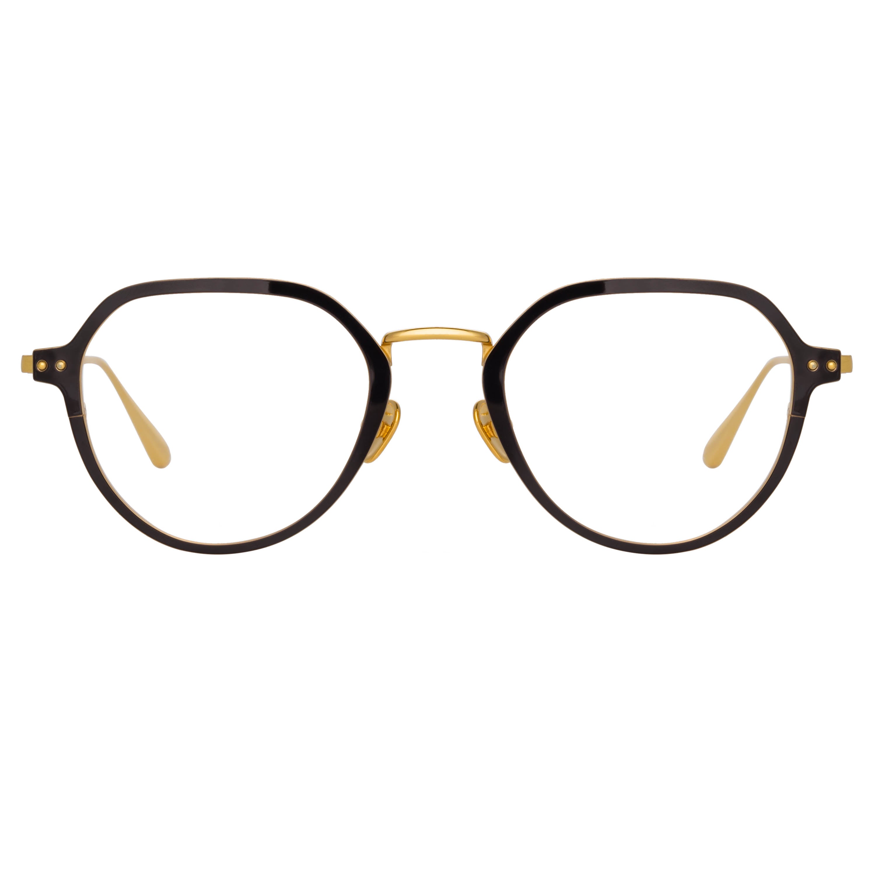 Axel Angular Optical Frame in Yellow Gold and Black