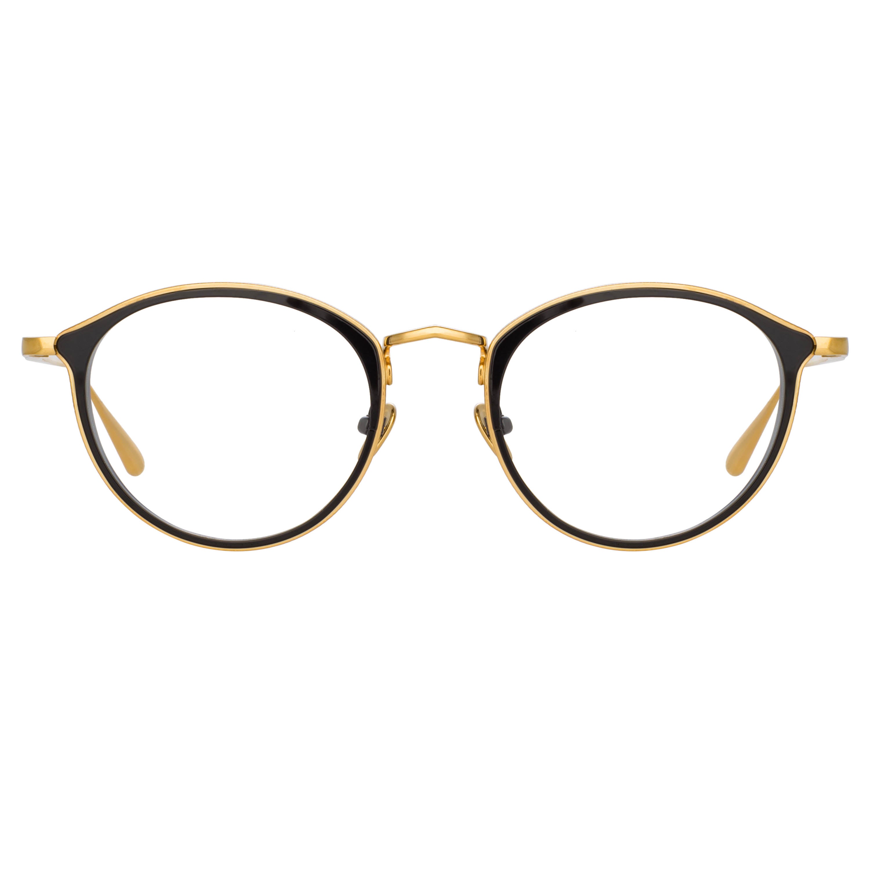 Luis Oval Optical Frame in Yellow Gold and Black