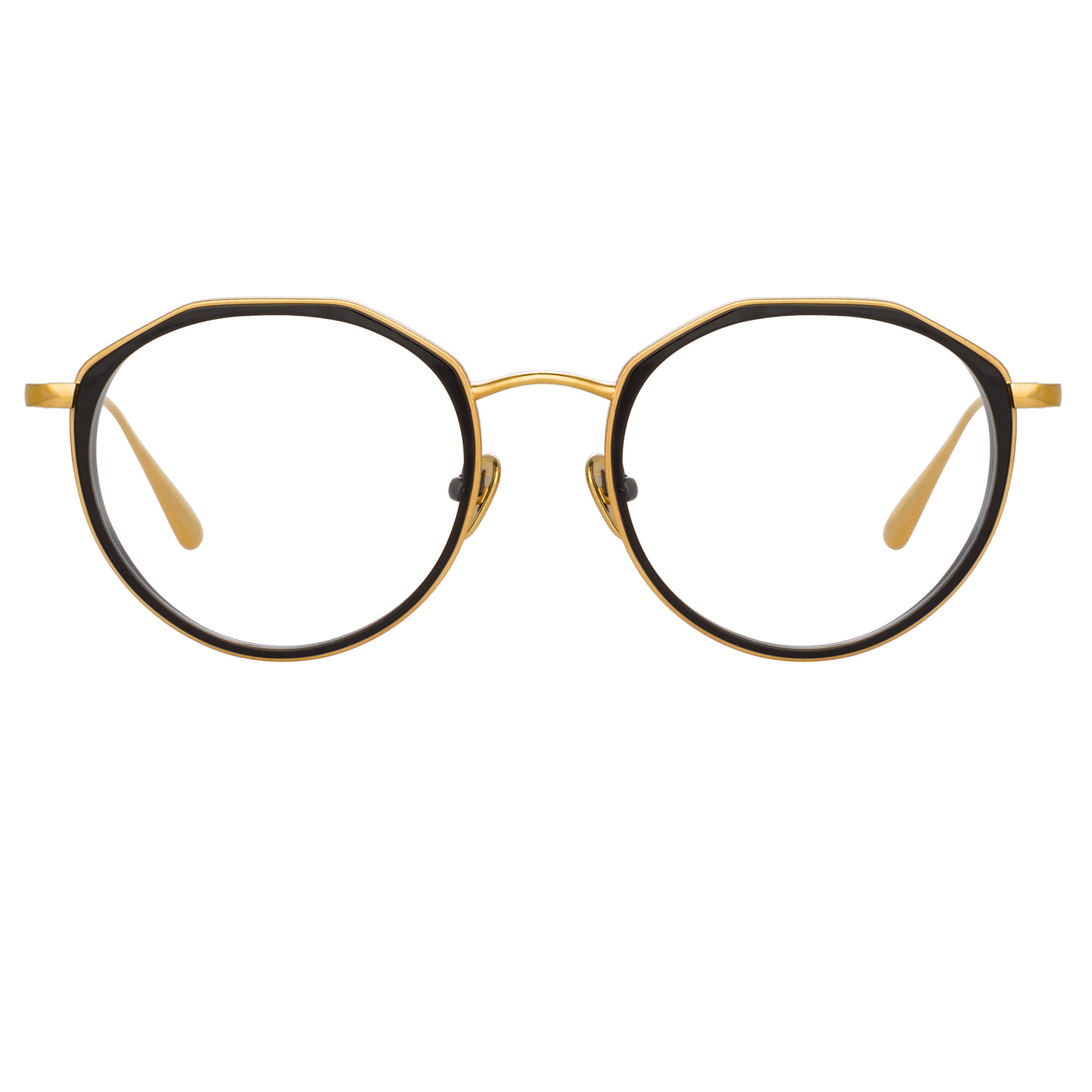 Cesar Angular Optical Frame in Yellow Gold and Black (Men’s)
