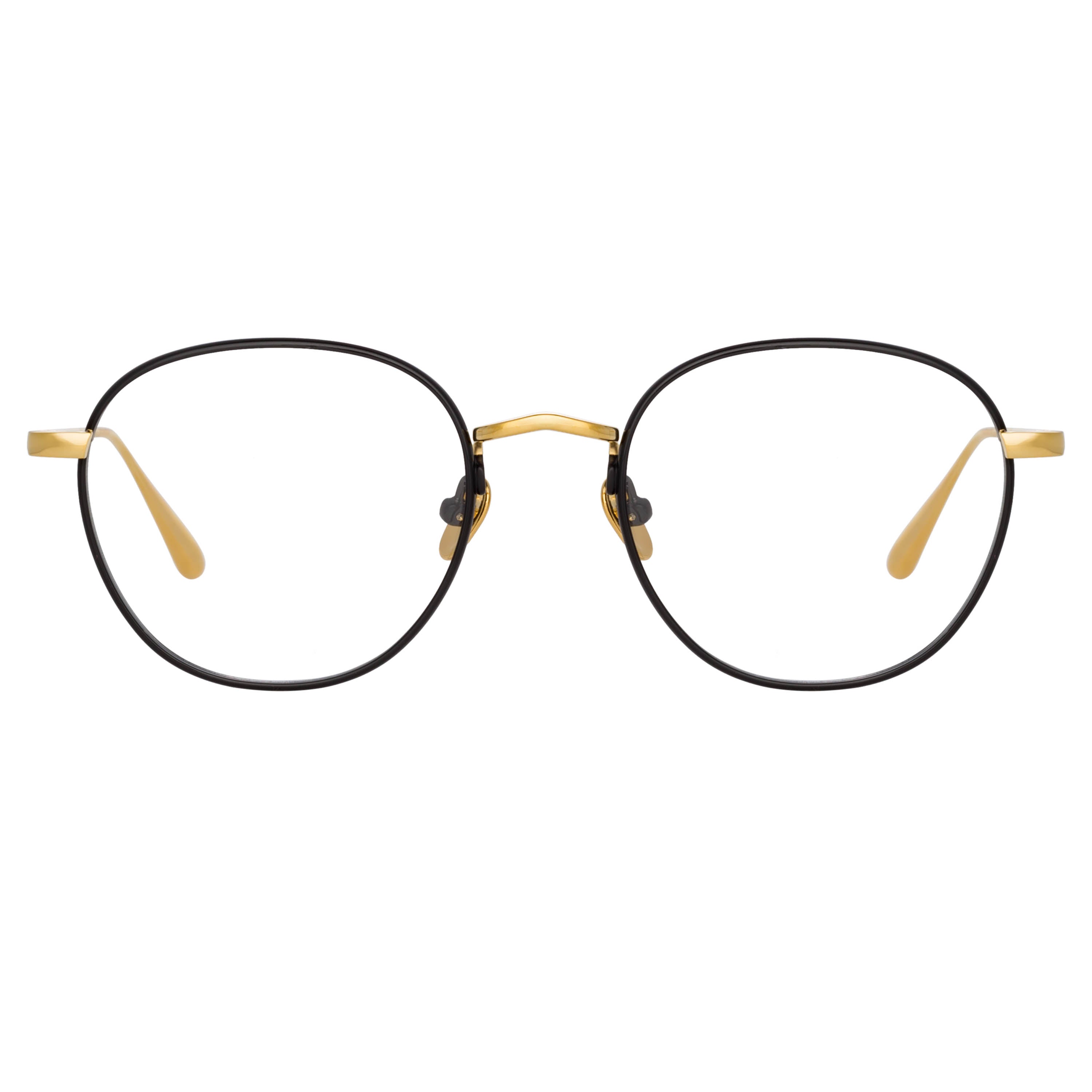 Jules Oval Optical Frame in Yellow Gold and Black