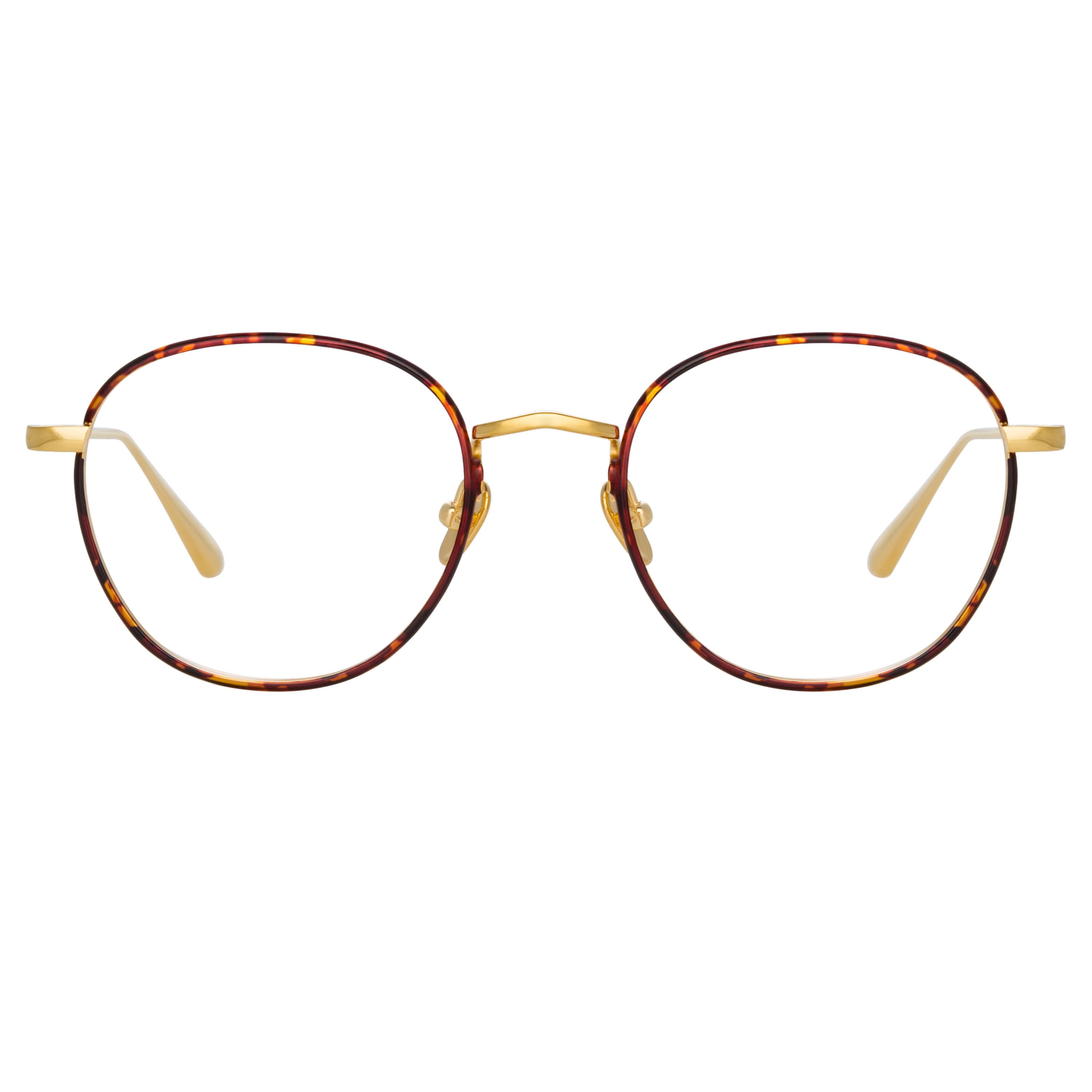 Jules Oval Optical Frame in Yellow Gold and Tortoiseshell