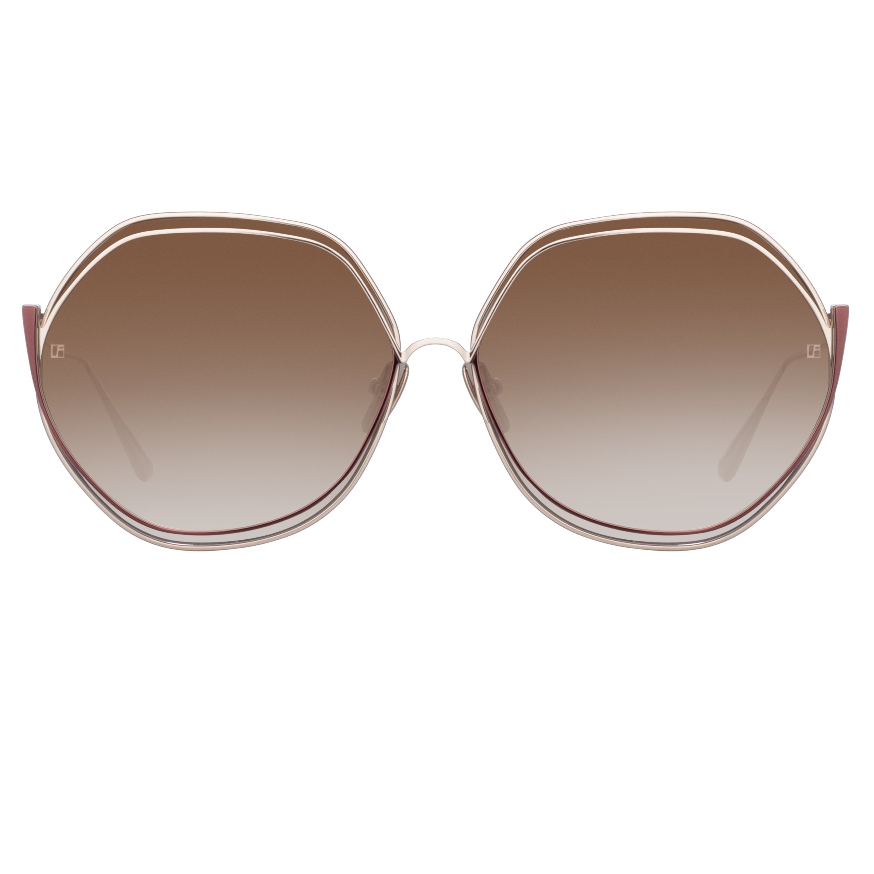 Aspen Hexagon Sunglasses in Metallic Brown