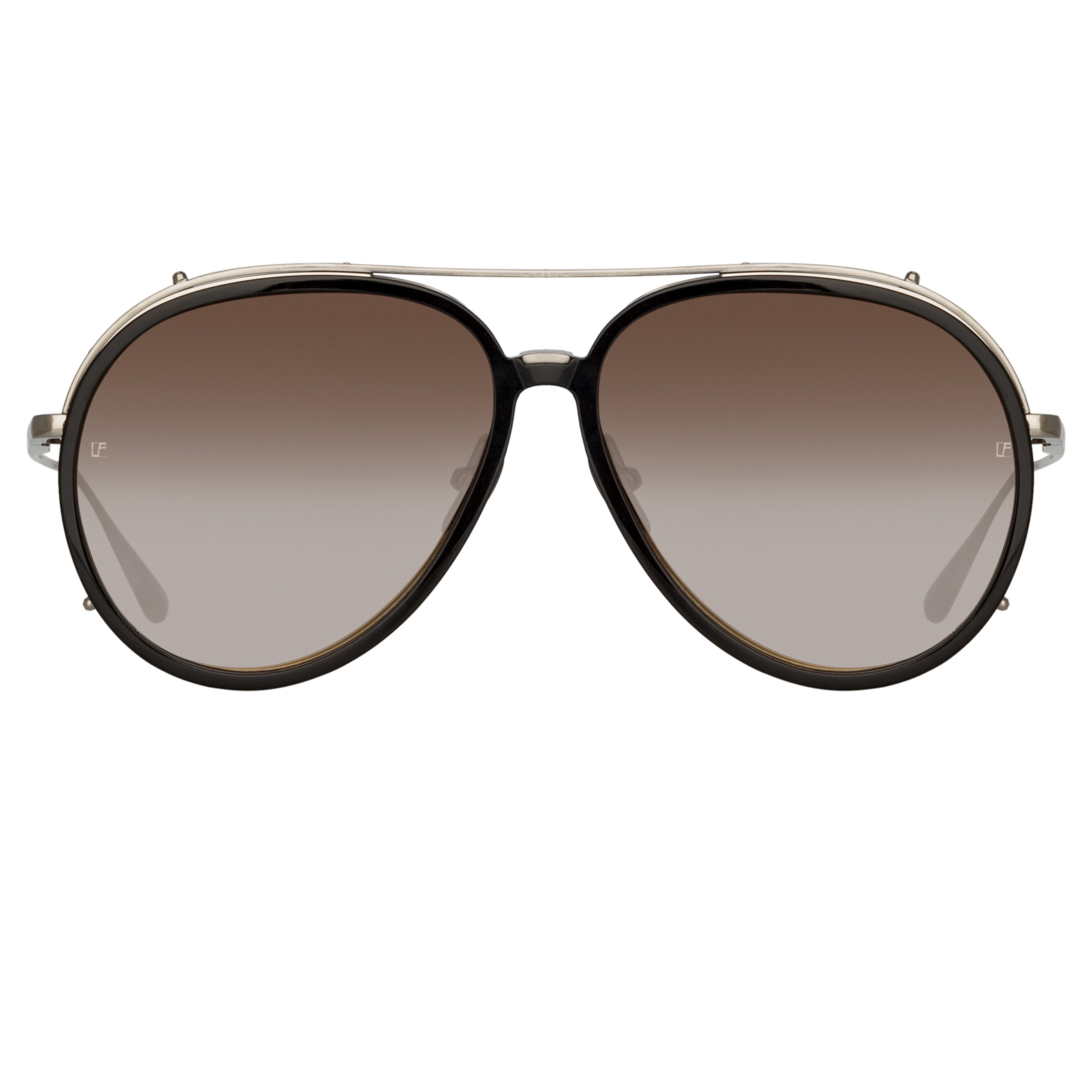 Maverick Aviator Sunglasses in White Gold