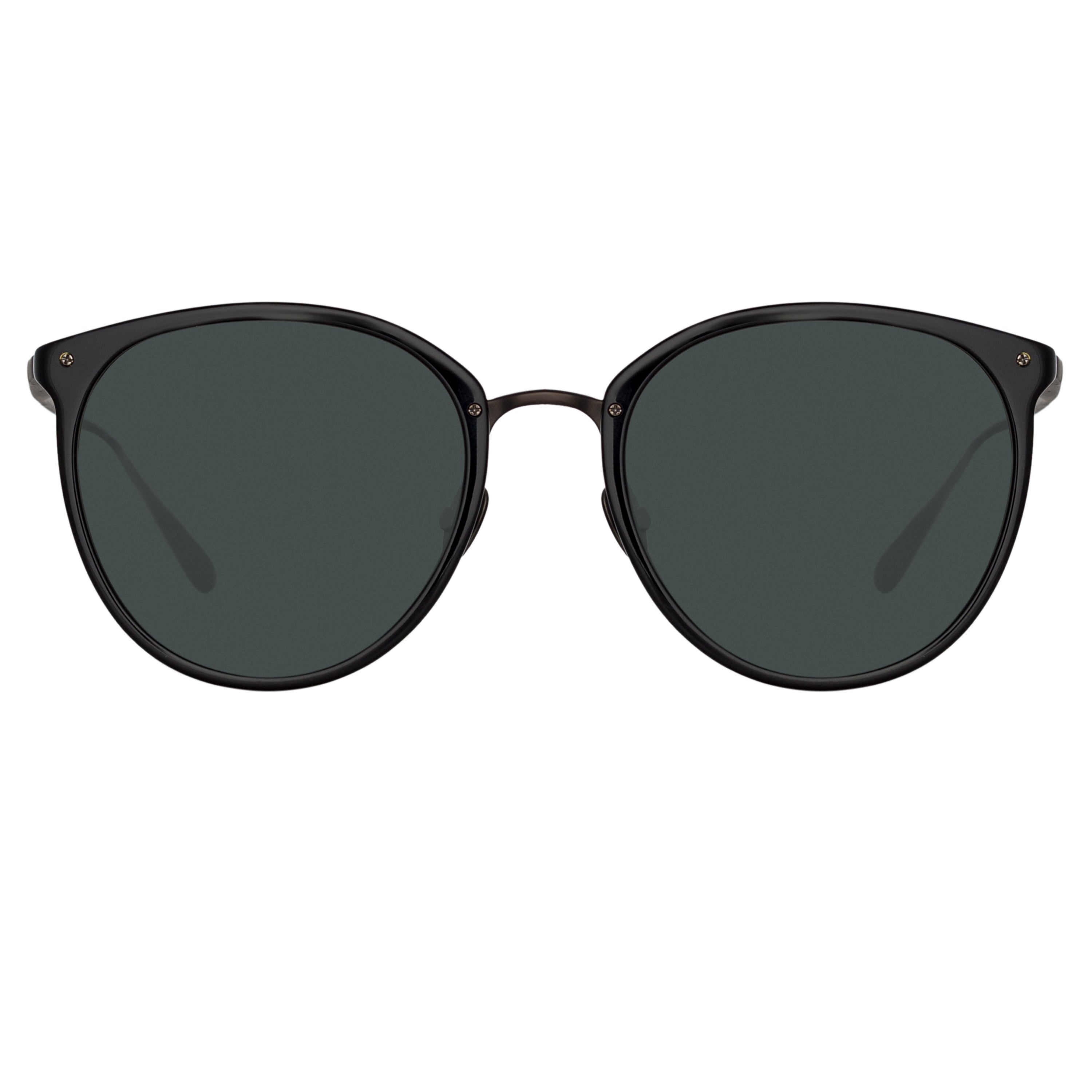 Calthorpe Oval Sunglasses in Black and Matt Nickel (Men’s)