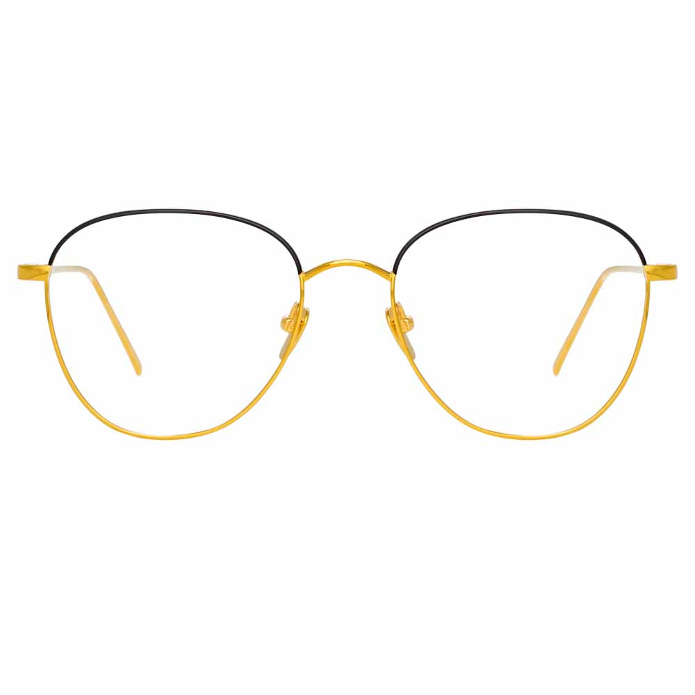 The Raif Square Optical Frame in Yellow Gold (C24)