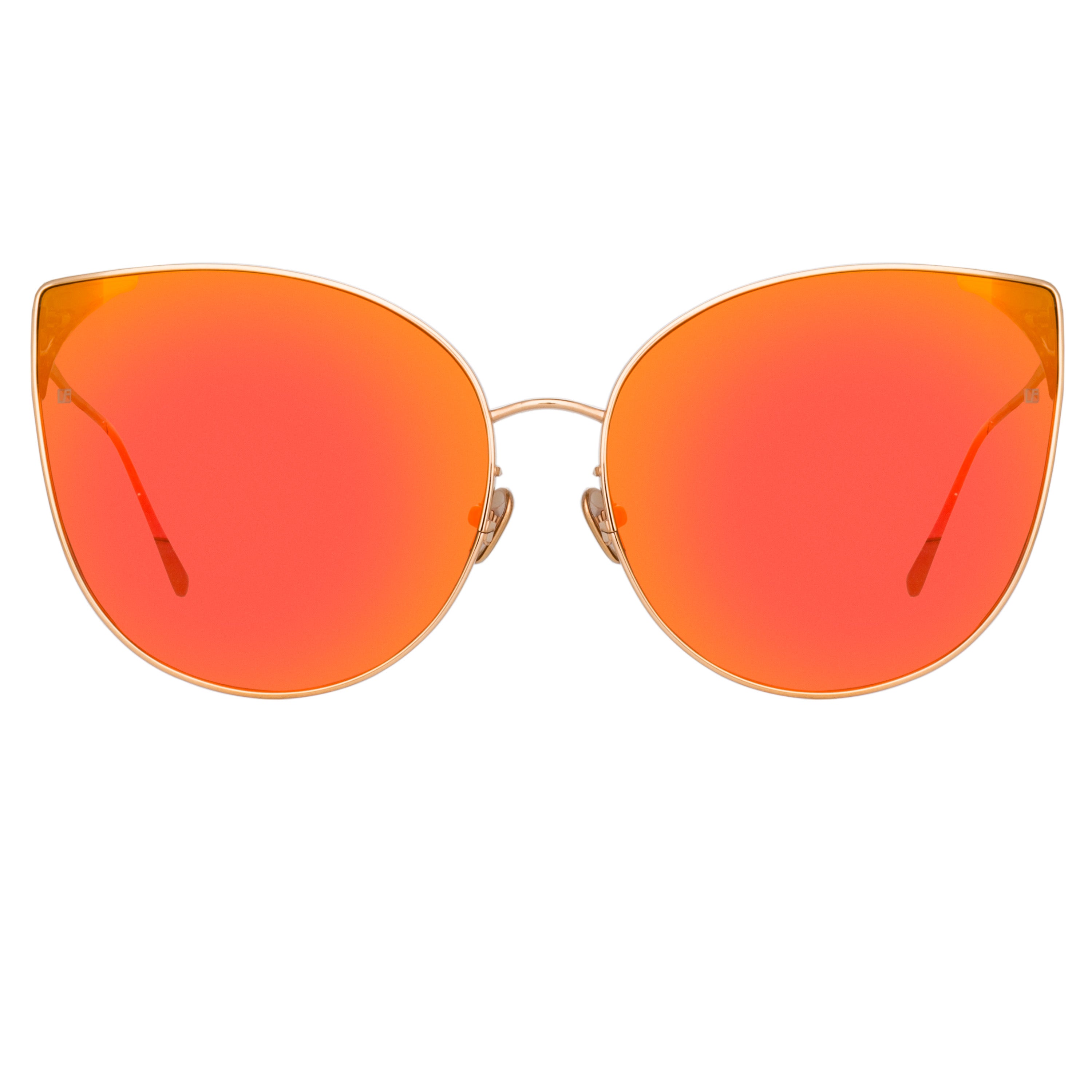 Flyer Cat Eye Sunglasses in Rose Gold and Red