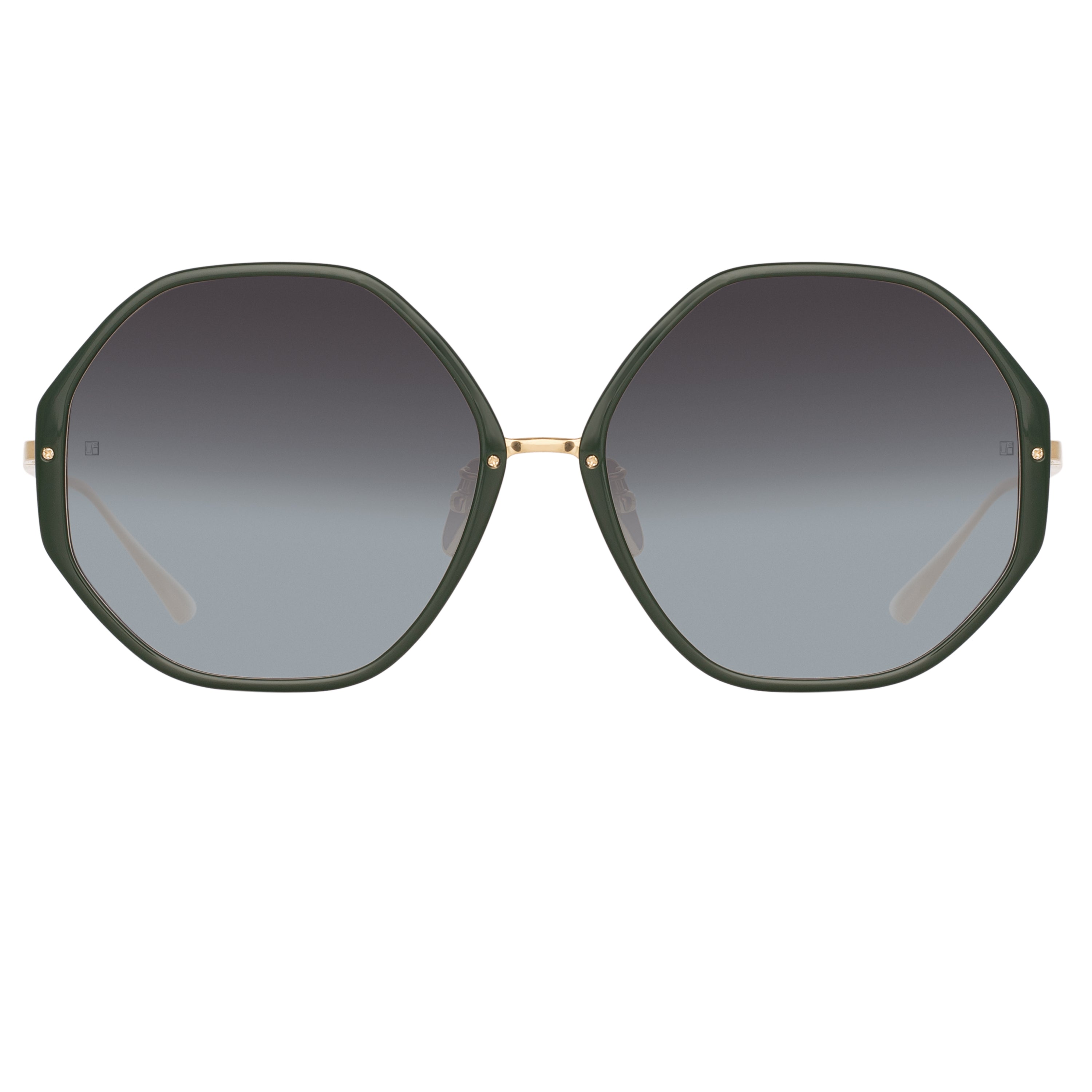 Alona Hexagon Sunglasses in Green