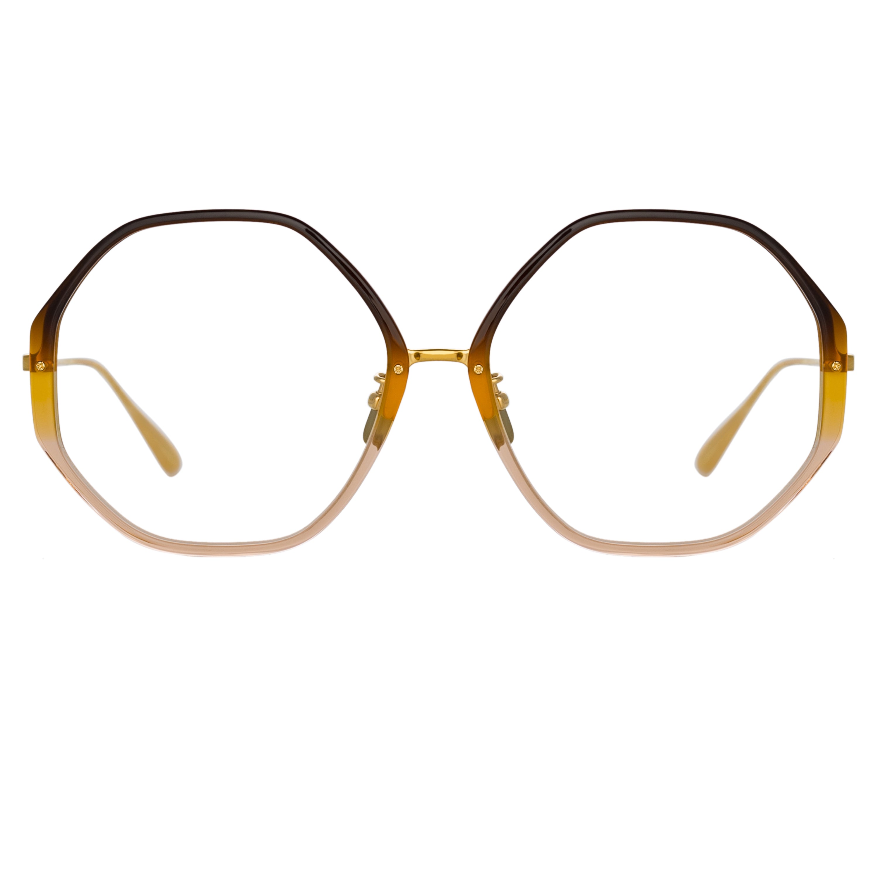 Alona Hexagon Optical Frame in Brown Gradient