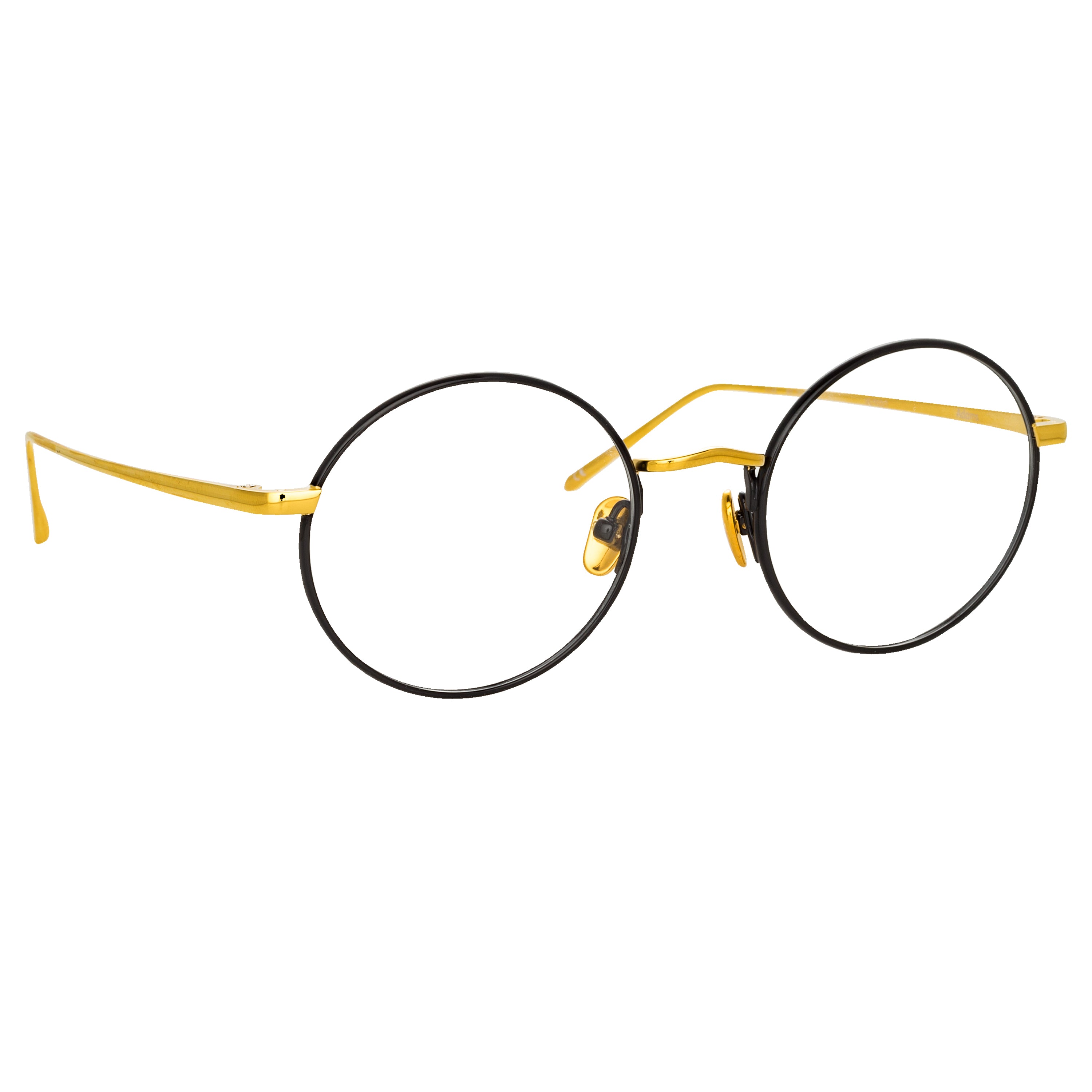 The Adams Men’s Oval Optical Frame in Black and Yellow Gold (C1)