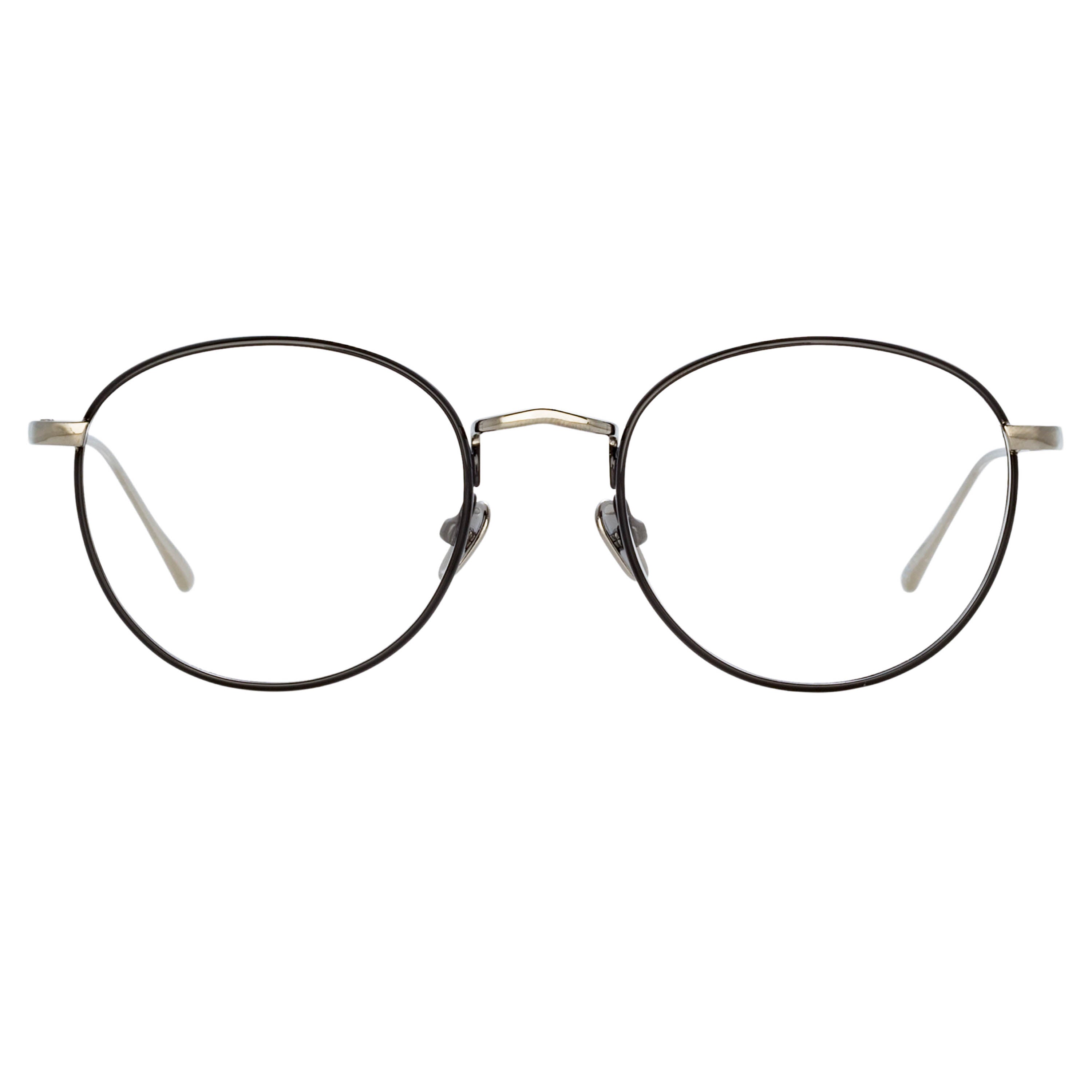 The Harrison Oval Optical Frame in Black and White Gold (C2)