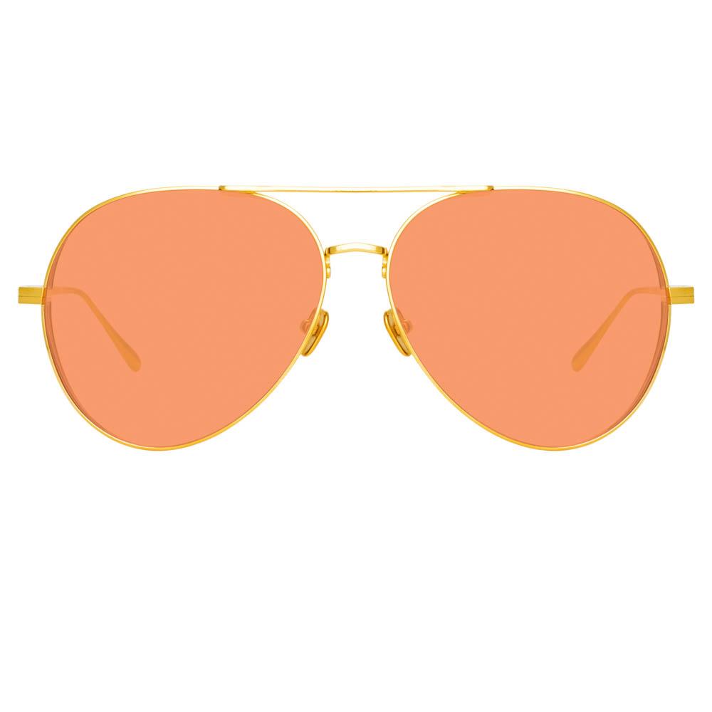 Ace Aviator Sunglasses in Yellow Gold