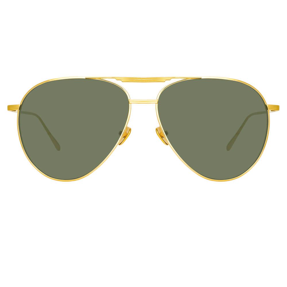 Carter Aviator Sunglasses in Yellow Gold