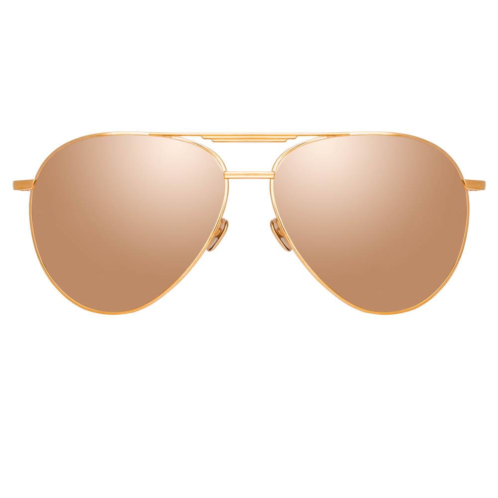 Carter Aviator Sunglasses in Rose Gold