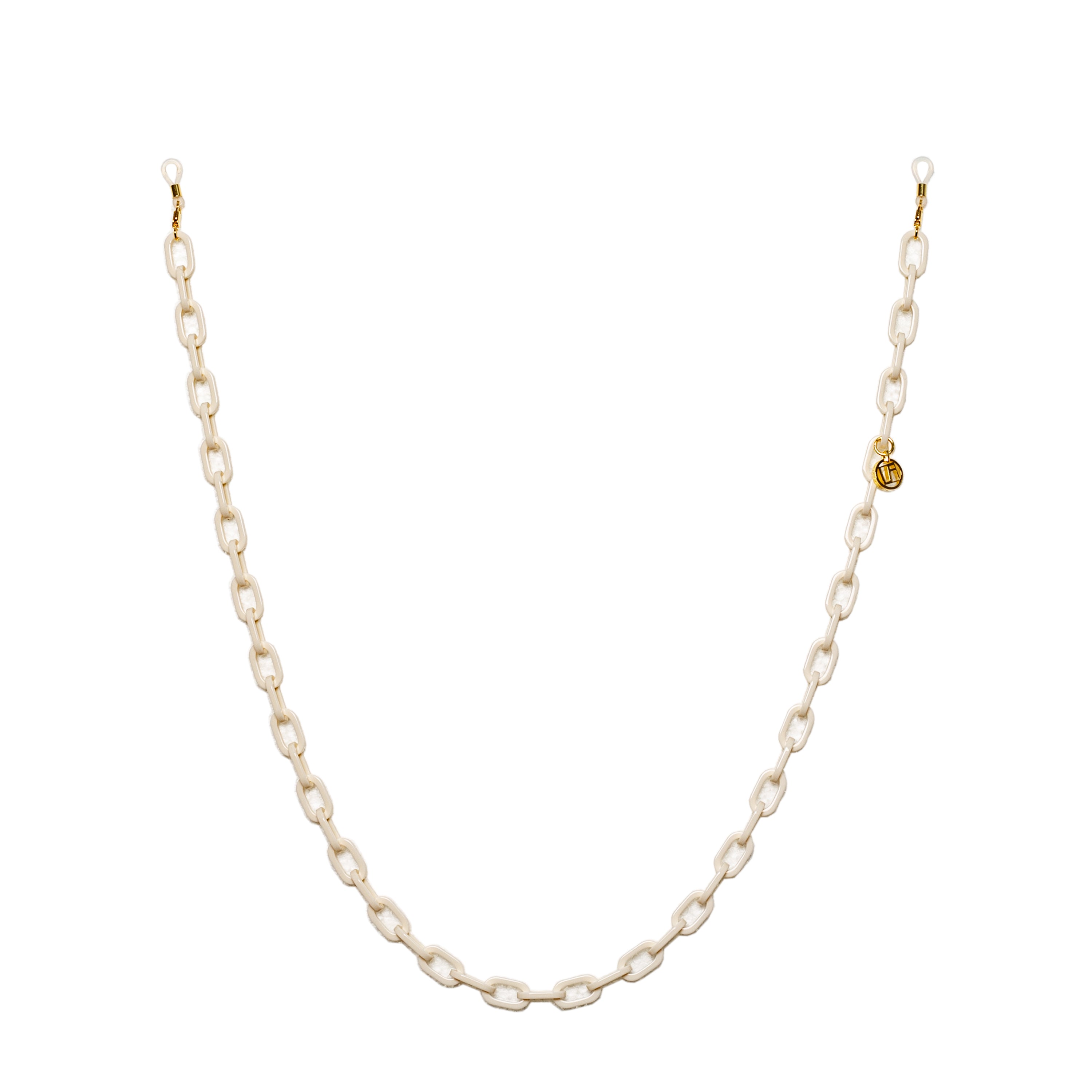 Cream Small Square Acetate Chain