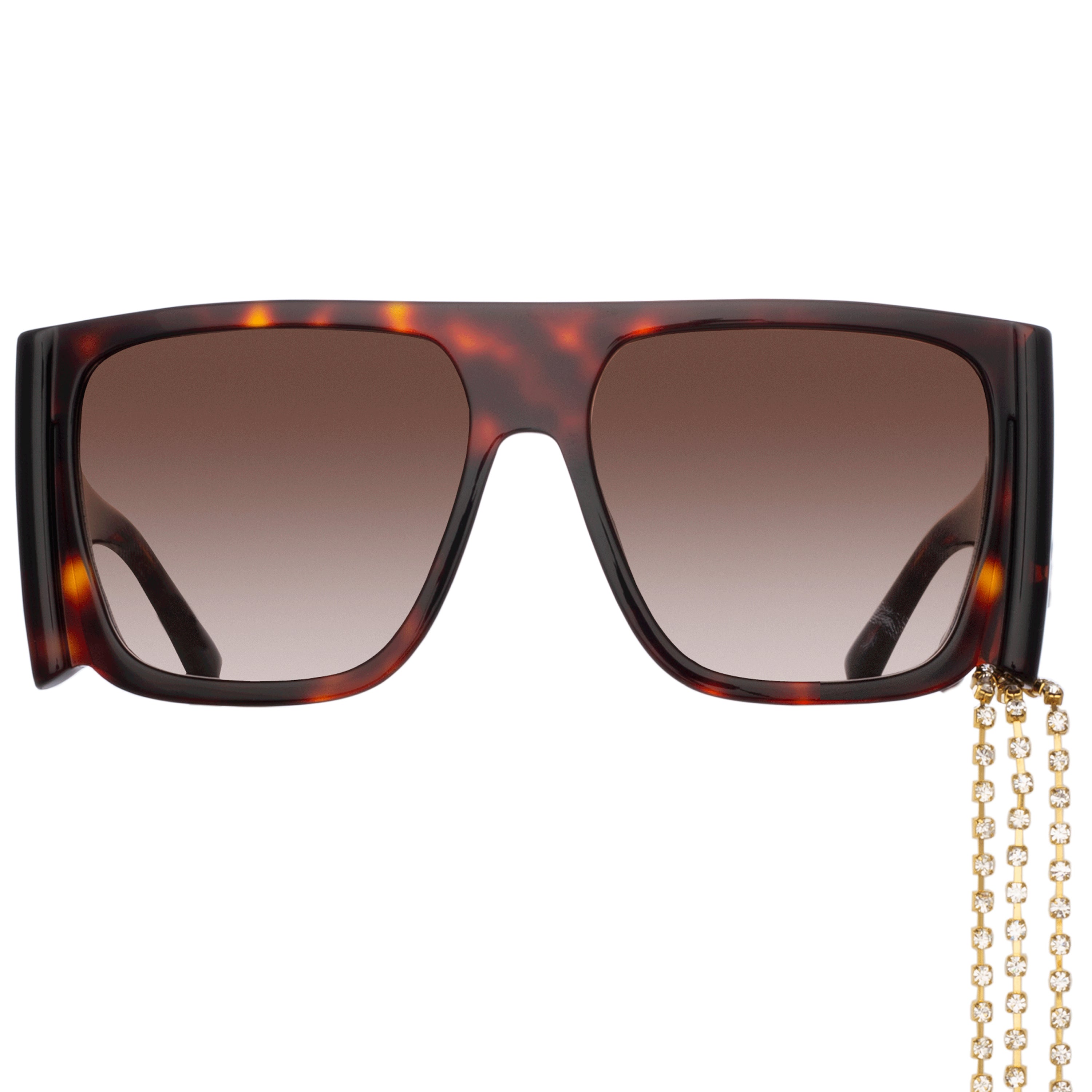 Magda Butrym Flat Top Sunglasses in Tortoiseshell and Brown