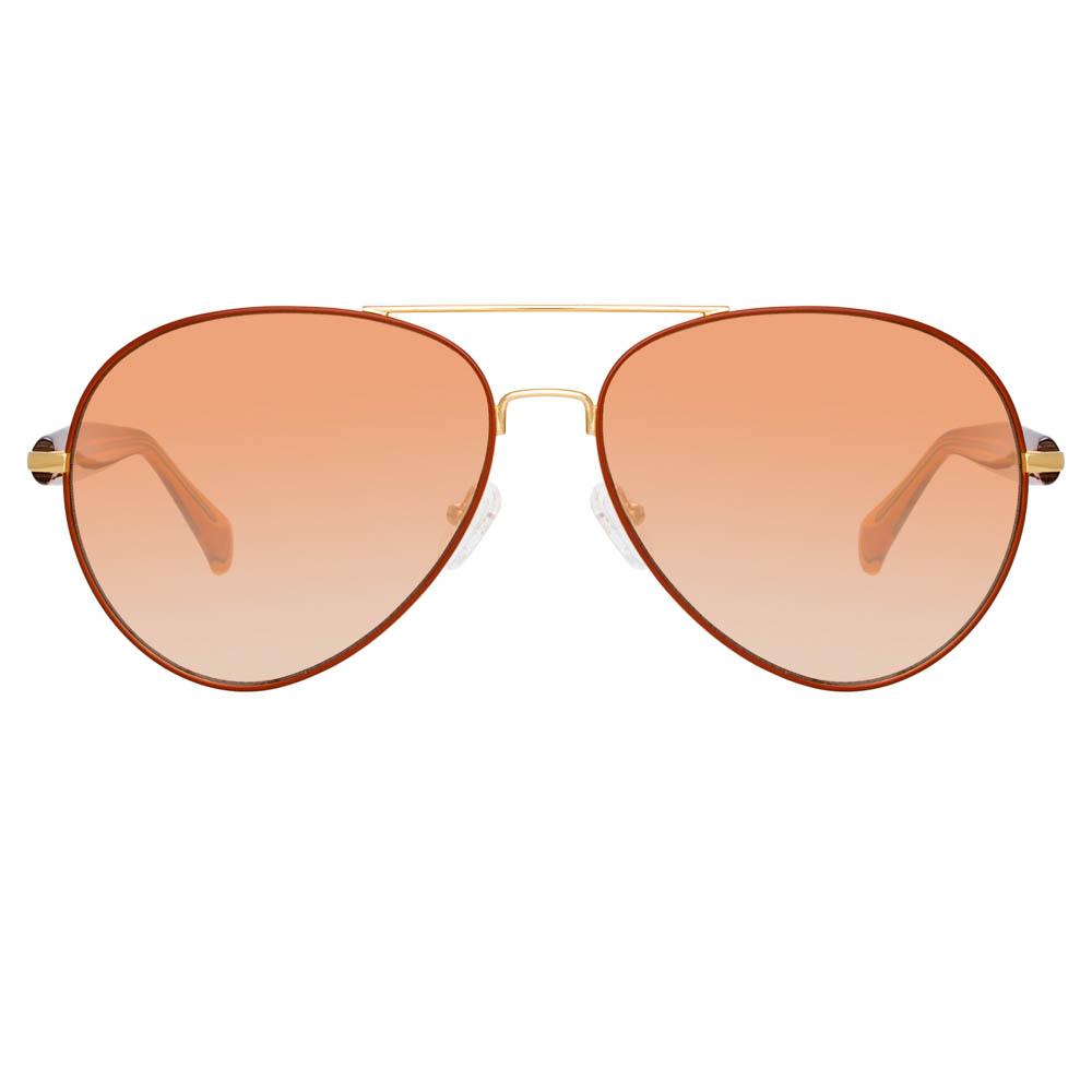 Matthew Williamson Primrose Aviator Sunglasses in Orange