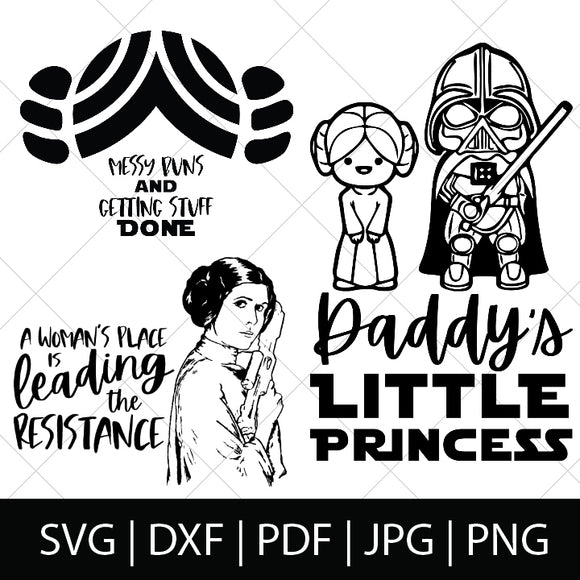 Download Princess Leia Bundle Star Wars Svg Files Thelovenerds
