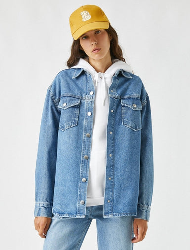 Denim Overshirt Jacket in Dark Wash - Usolo Outfitters