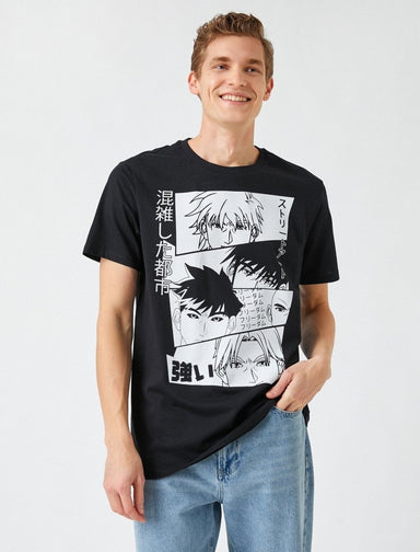 Oversize Japanese Anime Faces T-shirt in White - Usolo Outfitters