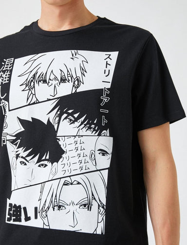 Oversize Japanese Anime Usolo T-shirt - Outfitters White in Faces