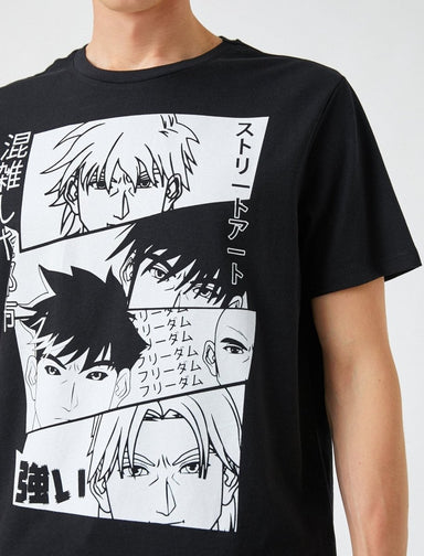 Oversize Japanese Anime Faces T-shirt in White - Usolo Outfitters