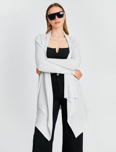 Duster Cardigan in White - Usolo Outfitters