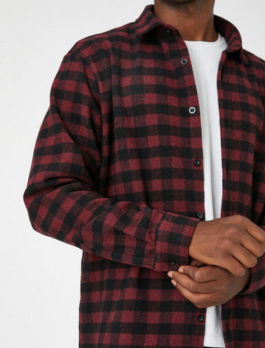 Plaid Flannel Shirt in Orange - Usolo Outfitters