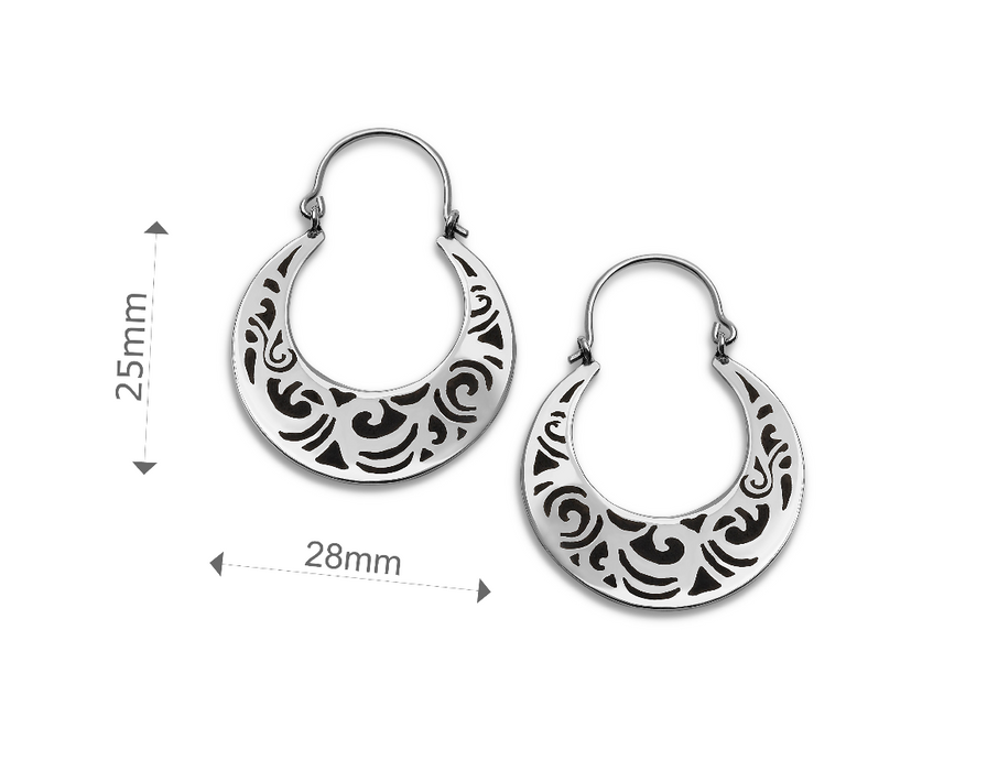 Brocade earrings 1 silver .925 and cueramo wood — Diseño Martha Vargas