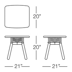 Side Table Line Art and Measurements