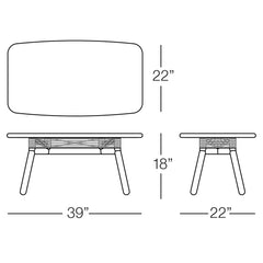 Coffee Table Line art and Measurments