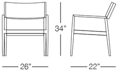 Cancun Armchair Sizes Image