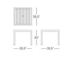 Saint Barts Square Dining Table Line Art