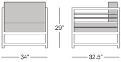 Toledo Armchair Sizes