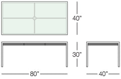 Toledo Dining Table 80 Inches