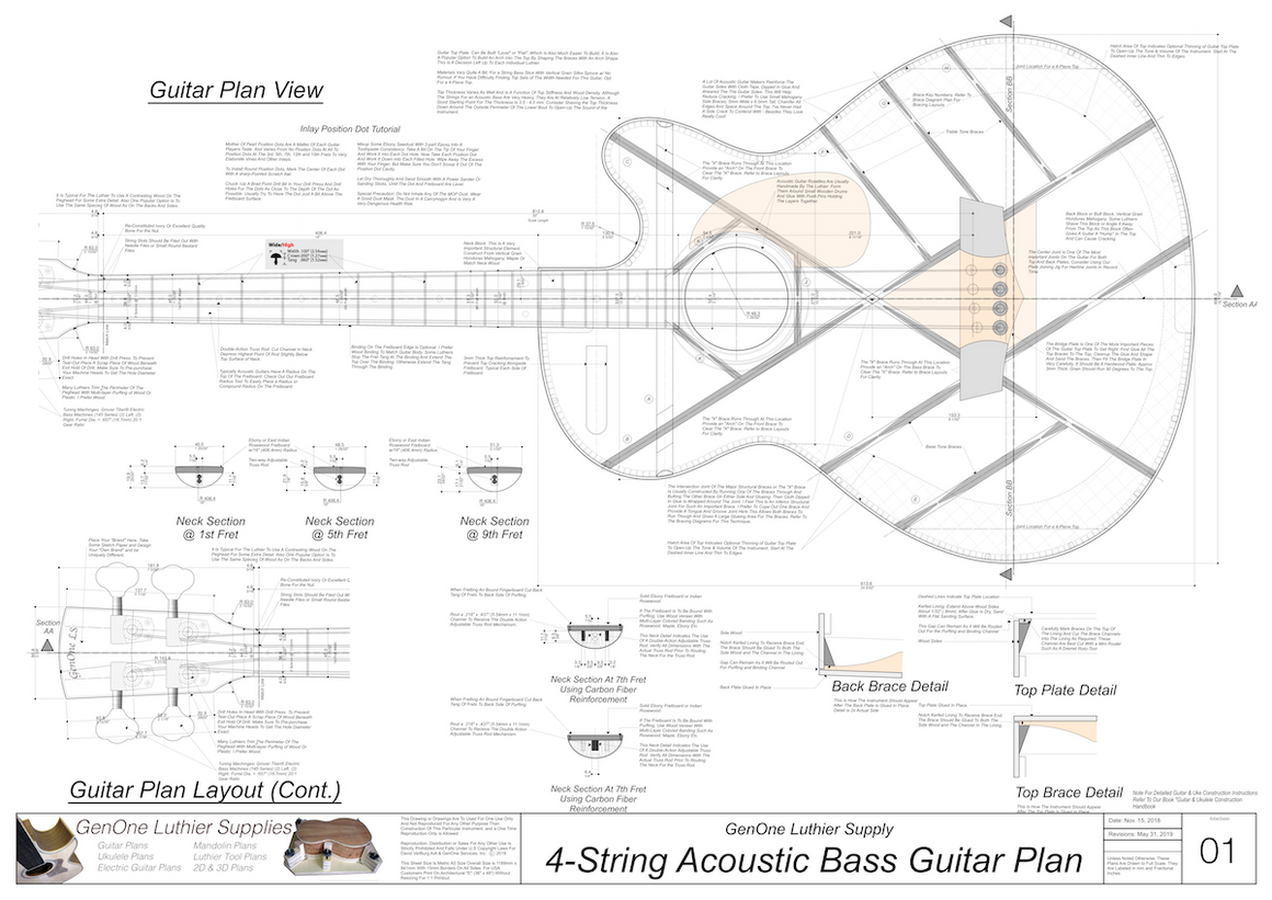 Acoustic Bass Guitar Plans - GenOne Luthier Services