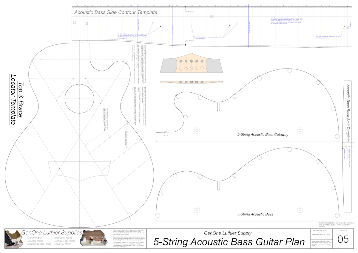 5-String Acoustic Bass Guitar Plans - GenOne Luthier Services