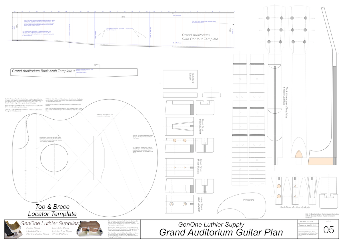 acoustic guitar drawing template